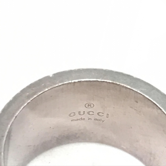 ⭐️Sz6 Gucci Full Inclusion Silver Cutout G Logo Band - Picture 9 of 11